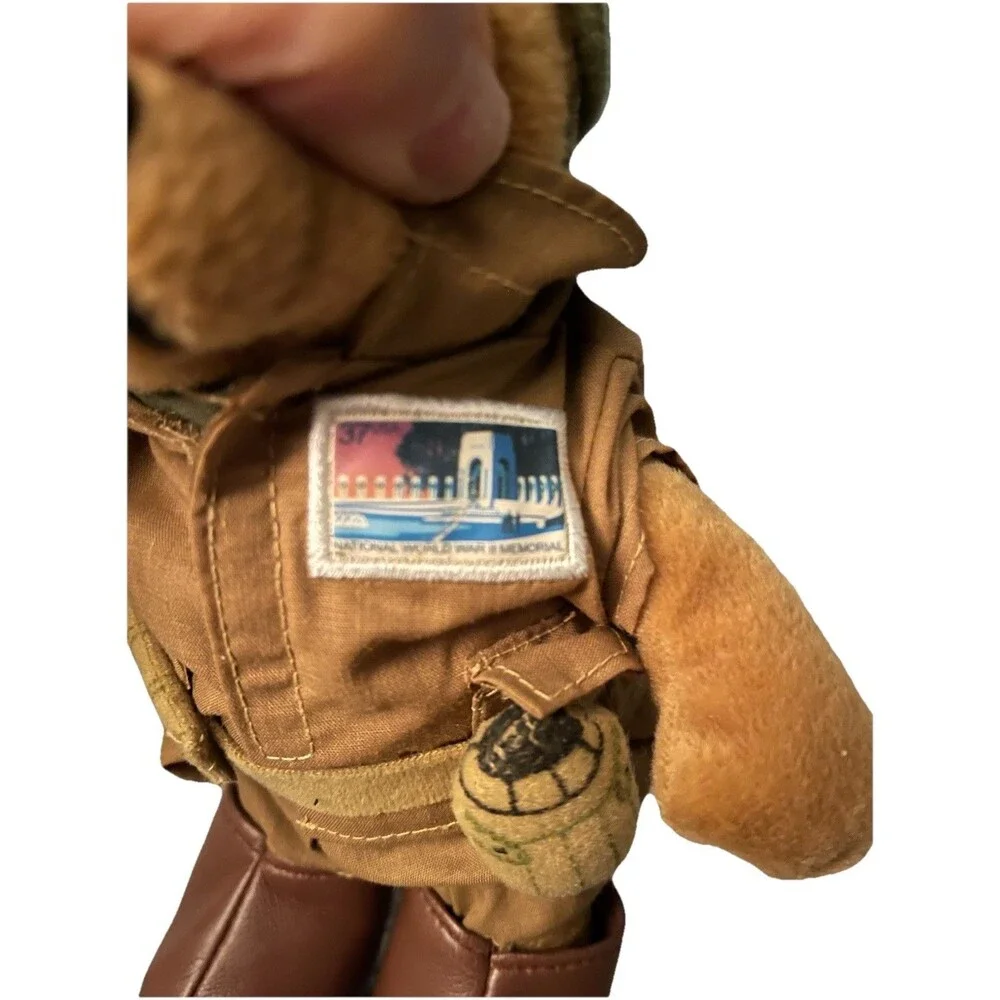 Vintage Washington DC Soldier Teddy Bear Souvenir Plush/Monument Patch Military
